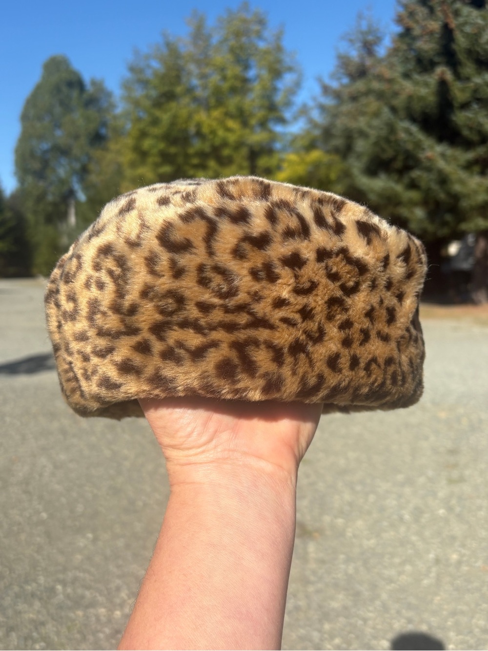 Vintage Leopard Faux Fur Hat